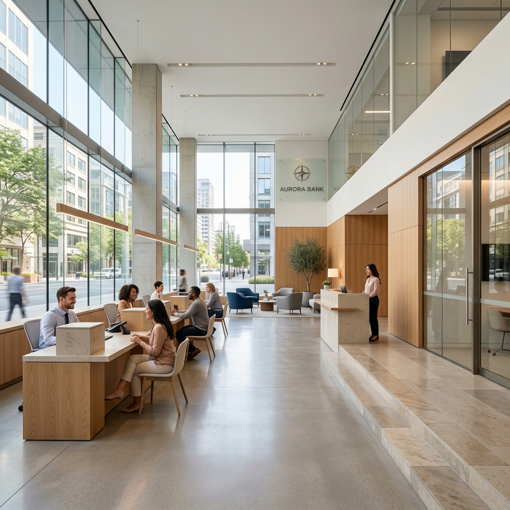 Premium Modern Bank Lobby and Consultation Area