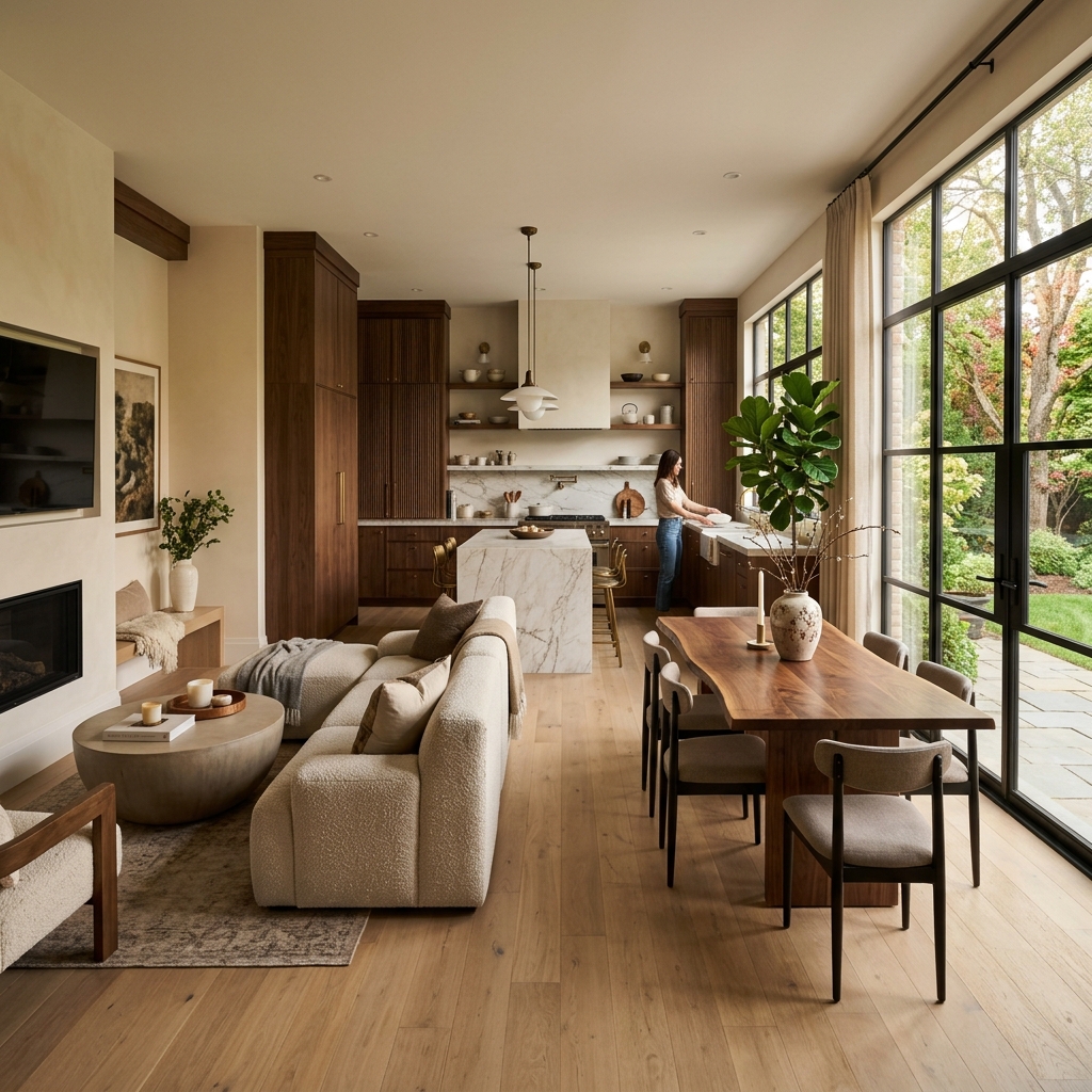Premium Modern Home Interior Dining and Living Area